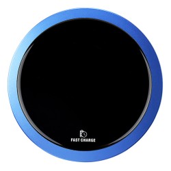 All New, Bezdrátová nabíječka, ultra tenká, pro telefon, modrá, 5/9V, 10W, ochrana proti přehřátí, Qi