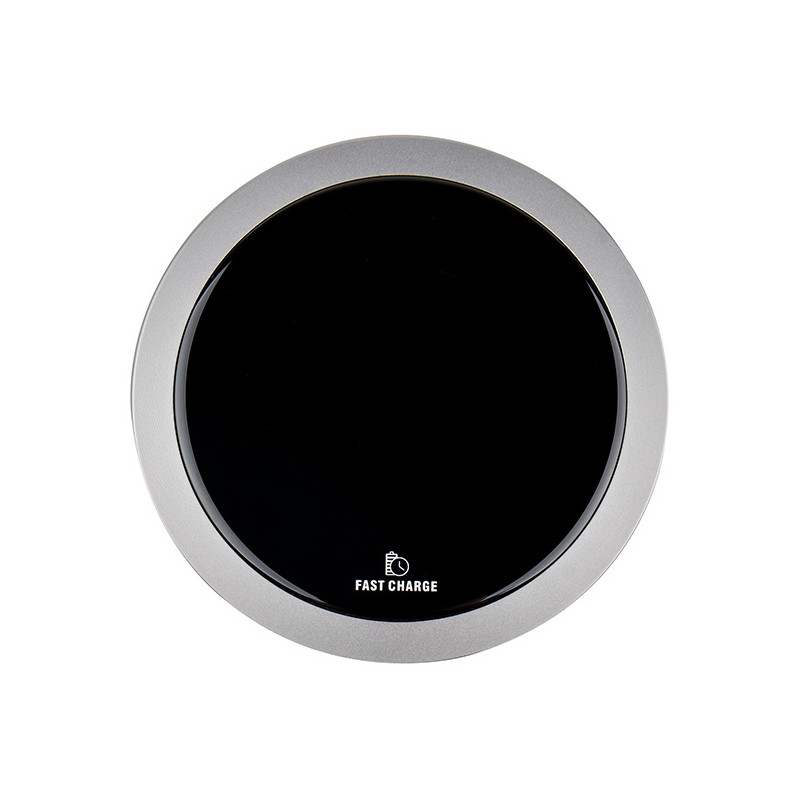 All New, Bezdrátová nabíječka, ultra tenká, pro telefon, stříbrná, 5/9V, 10W, ochrana proti přehřátí, Qi