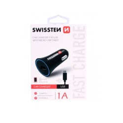 Adaptér do auta SWISSTEN 5W, 1 port, USB-A, kabel microUSB