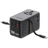 Verbatim, Univerzální cestovní adaptér GaN III Charge ,n 1x USB-C, 1X USB-A + 2x integrovaný kabel USB-C, černá, 70 W
