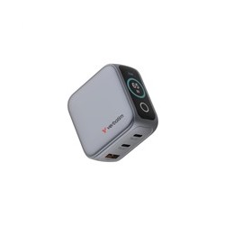 VERBATIM Mini GaN Nabíječka s displejem 65W, 2xUSB-C, 1xUSB-A, šedá