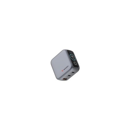 VERBATIM Mini GaN Nabíječka s displejem 65W, 2xUSB-C, 1xUSB-A, šedá