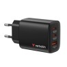 VERBATIM GaN Nabíječka Essentials 65W, 2xUSB-C, 1xUSB-A, černá