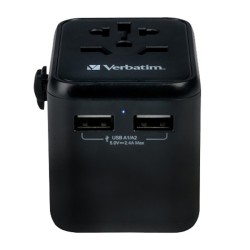 Verbatim, Cestovní adaptér univerzální World-to-World UTA-01 USB-A, černý, 12 W