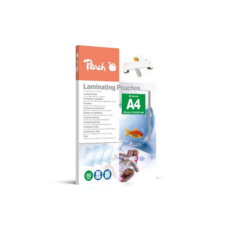 Peach Fólie laminovací, A4, 80mic, termální, 25ks