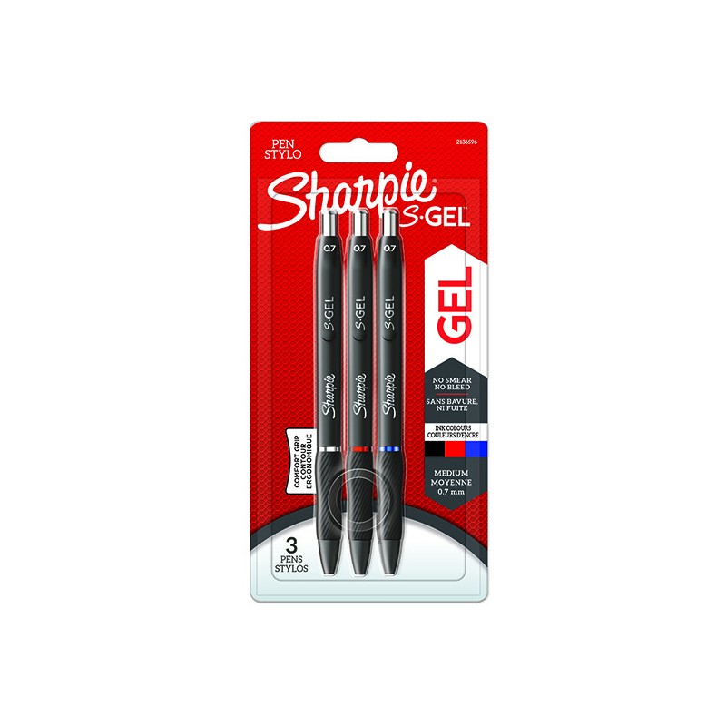 Sharpie, gelové pero S-Gel, mix barev, 3ks, 0.7mm, DOPRODEJ