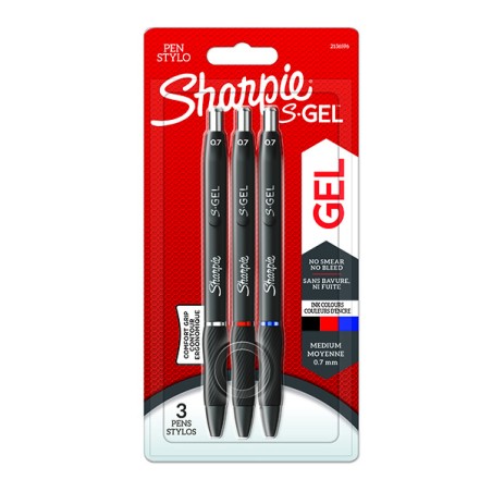Sharpie, gelové pero S-Gel, mix barev, 3ks, 0.7mm, DOPRODEJ