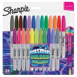 Sharpie, popisovač Fine, mix kosmických barev, 24ks, 0.9mm, permanentní, blistr, DOPRODEJ