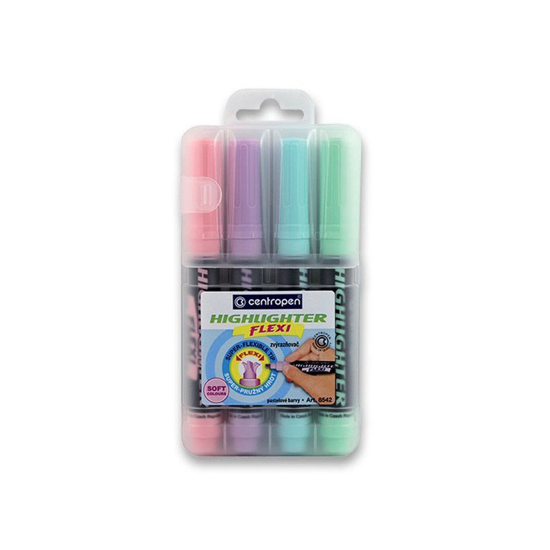 Centropen, sada zvýrazňovačů 8542, color, 4ks, 1-5mm, se super pružným hrotem, cena za 1ks