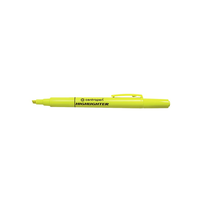 Centropen, zvýrazňovač 8722, žlutý, 10ks, 1.4mm, klínový hrot