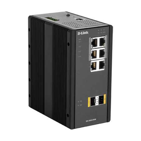 D-Link DIS-300G-8PSW Industrial Gigabit Managed PoE Switch with SFP slots