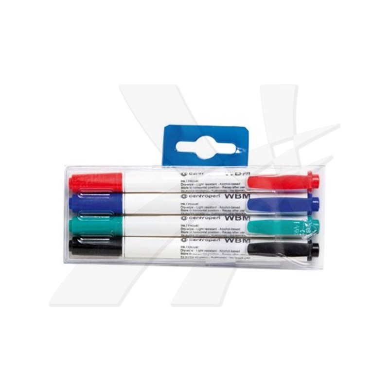 Centropen, marker 2709, černý, červený, modrý, zelený, 4ks, 1.8mm, stíratelný, cena za 1ks