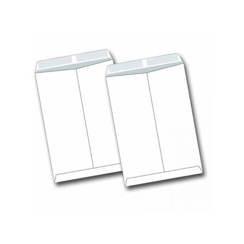 Obchodní taška B4, 250 x 353mm, bílá, Krpa, s křížovým dnem, s krycí páskou