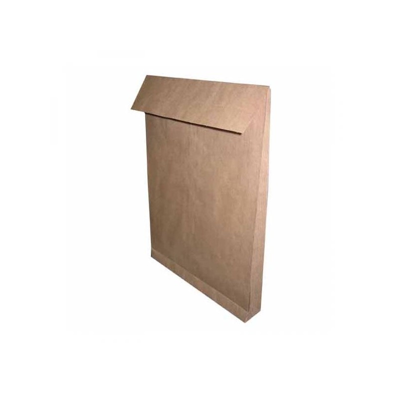 Obchodní taška B4, 250 x 353mm, hnědá, Krpa, s křížovým dnem, s krycí páskou