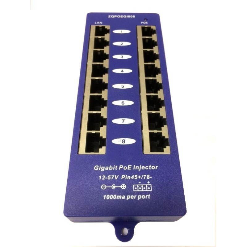 Gigabitový stíněný 8-portový PoE panel POEPAN8GB