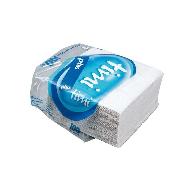 Ubrousky jednovrstvé, 330 x 330mm, bílé, 100% celulóza