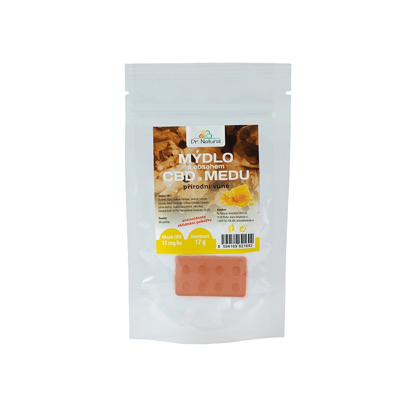Mýdlo tuhé s obsahem CBD a MEDU, 17g, přírodní, s antioxidanty, Dr. Natural, DOPRODEJ