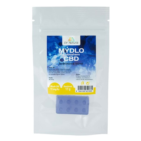 Mýdlo tuhé s obsahem CBD, 17g, květinová, s antioxidanty, Dr. Natural, DOPRODEJ