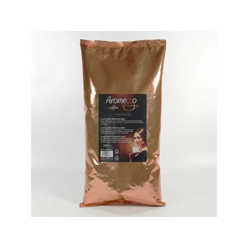 Káva zrnková, Aromesso, 1kg, sáček, arabica