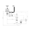StrongSinks sifon plast dřezový, 40 mm, 220-460mm, bílý, StrongSinks Sifon pro úsporu místa pro nerez dřezy, DOPRODEJ