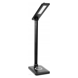 Virone kancelářská lampa Isiyo, hliník+ABS, černá, 3 druhy svícení, IP20, bezdrátová nabíječka