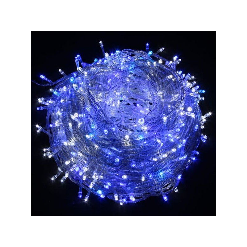 LED osvětlení, řetěz, 10m, 220-240 V (50-60Hz), 6W, modrá, transparentní kabel, 30000h, 100xLED, DOPRODEJ