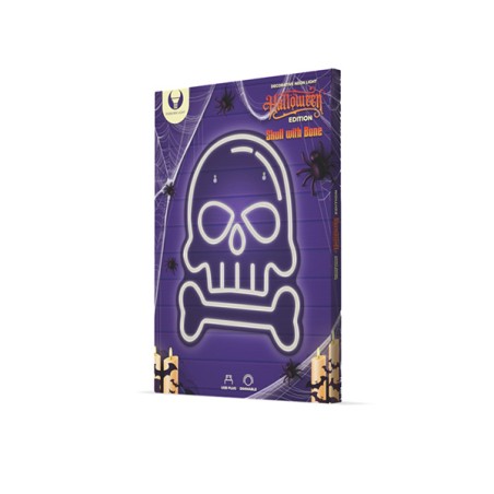 Neon PLEXI LED SKULL WITH BONE white FPNE18 Forever Light RTV100297