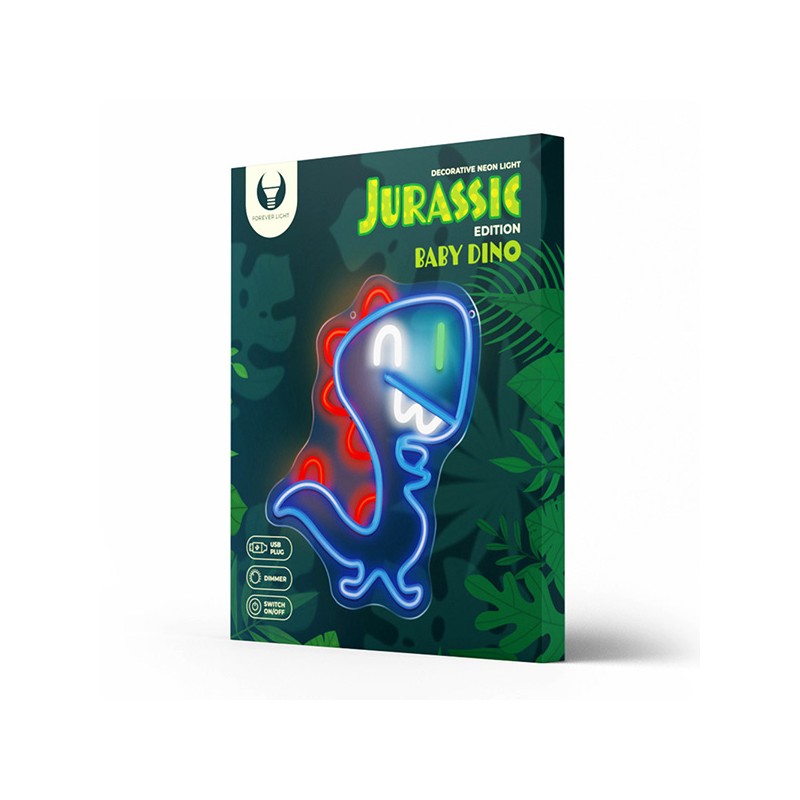 Neon PLEXI LED JURASSIC BABY DINO blue FLNJ01 Forever Light