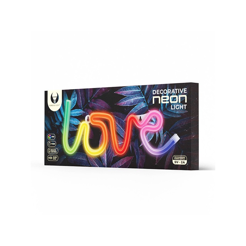 Neon LED RGB LOVE FLRN01 + RC Forever Light RTV100438