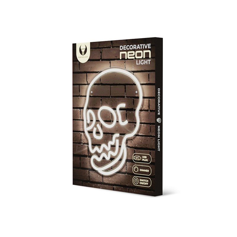 Neon PLEXI LED SKULL white FPNE07X Forever Light