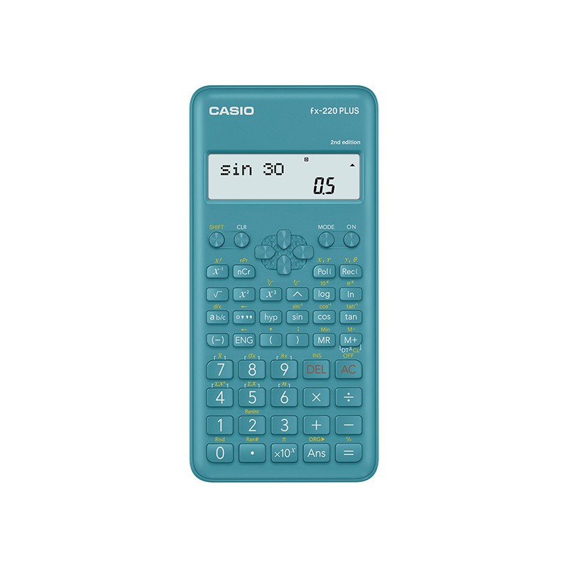 CASIO kalkulačka FX 220 PLUS 2E, modrá, školní, desetimístná