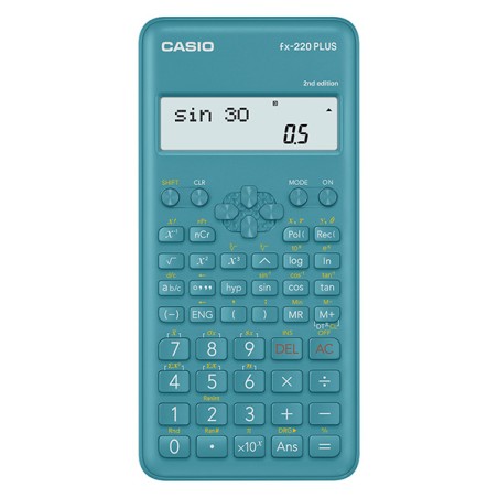 CASIO kalkulačka FX 220 PLUS 2E, modrá, školní, desetimístná