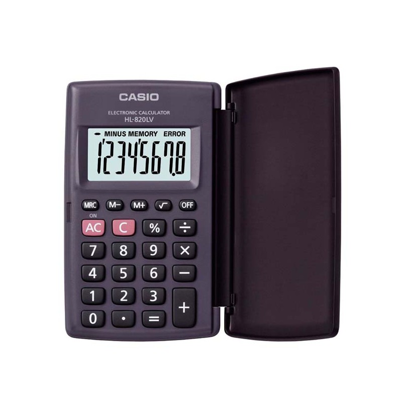 Casio Kalkulačka HL 820LV BK, černá, kapesní, osmimístná