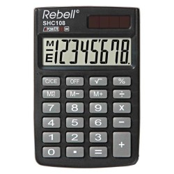 Rebell Kalkulačka RE-SHC108 BX, RE-SHC100N BX, černá, kapesní, osmimístná