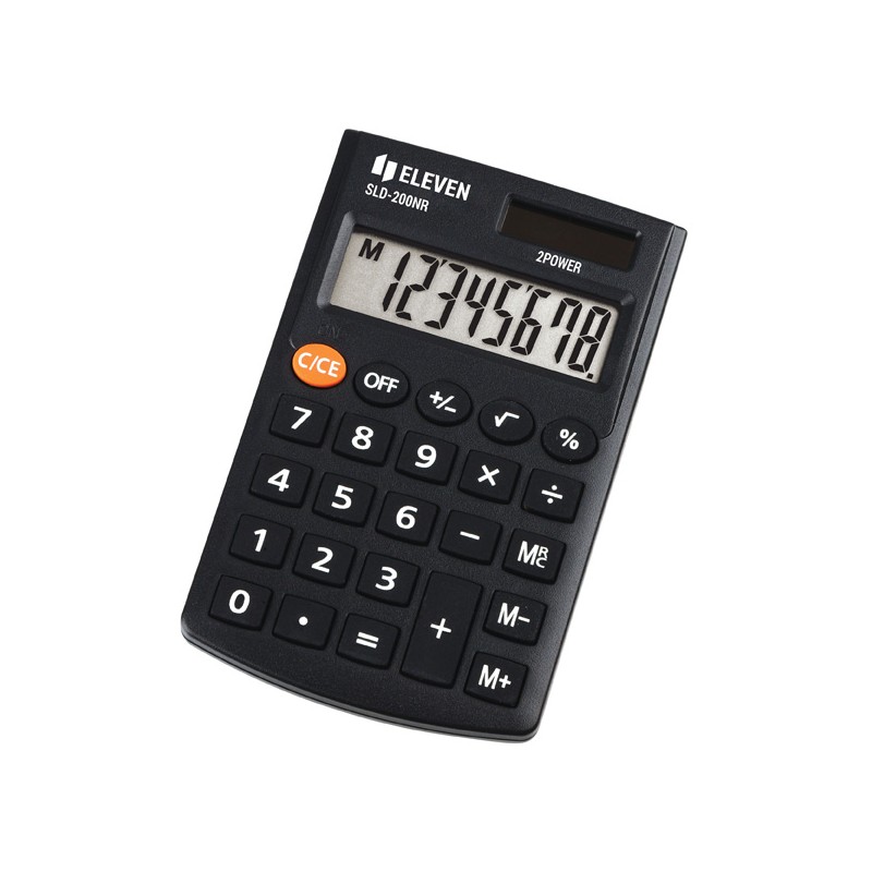 Eleven Kalkulačka SLD200NR, černá, kapesní, osmimístná
