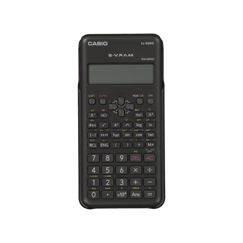 Casio kalkulačka FX 82 MS 2E, černá, školní, s dvouřádkovým displejem