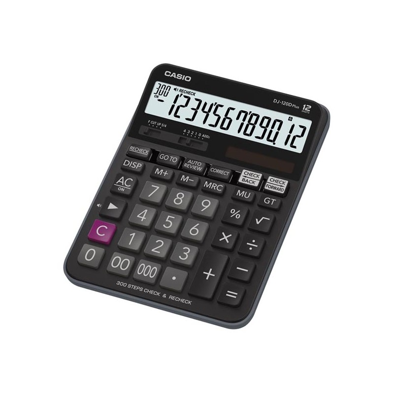 Casio Kalkulačka DJ 120 D PLUS, černá, stolní, dvanáctimístná