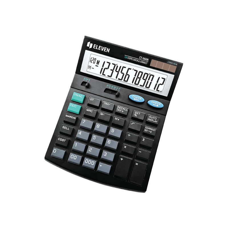 Eleven Kalkulačka CT666N, černá, stolní s výpočtem DPH, dvanáctimístná, automatické vypnutí