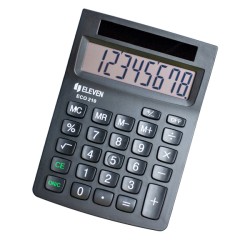 Eleven Kalkulačka ECO210, černá, stolní, osmimístná, solární napájení