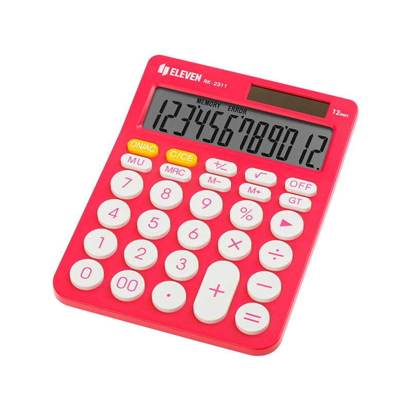 Eleven Kalkulačka RK-2311-PK, růžová, stolní, dvanáctimístná, duální napájení
