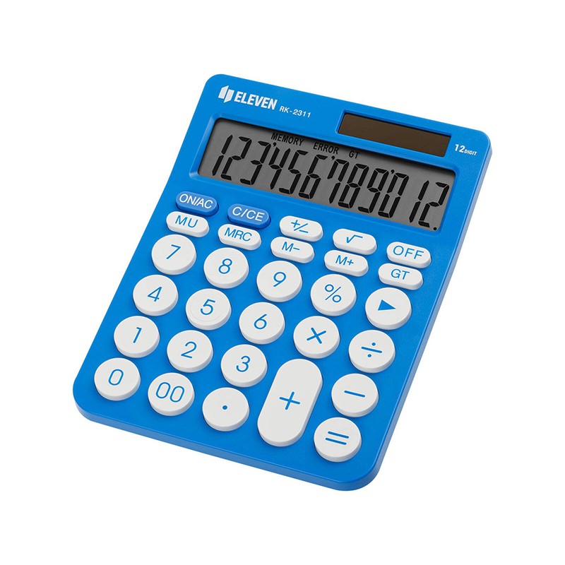 Eleven Kalkulačka RK-2311-BL, modrá, stolní, dvanáctimístná, duální napájení