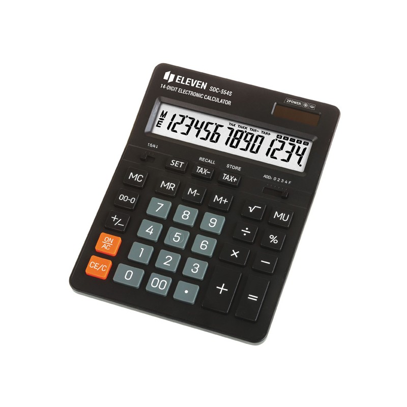 Eleven Kalkulačka SDC-554S, černá, stolní, čtrnáctimístná, duální napájení