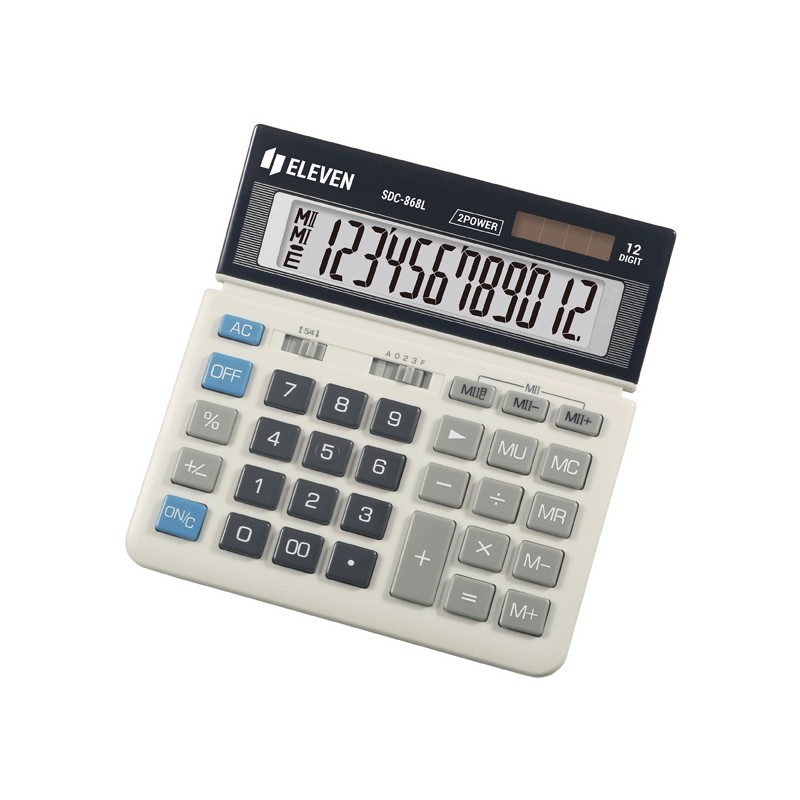 Eleven Kalkulačka SDC-868L, černo-bílá, stolní, dvanáctimístná