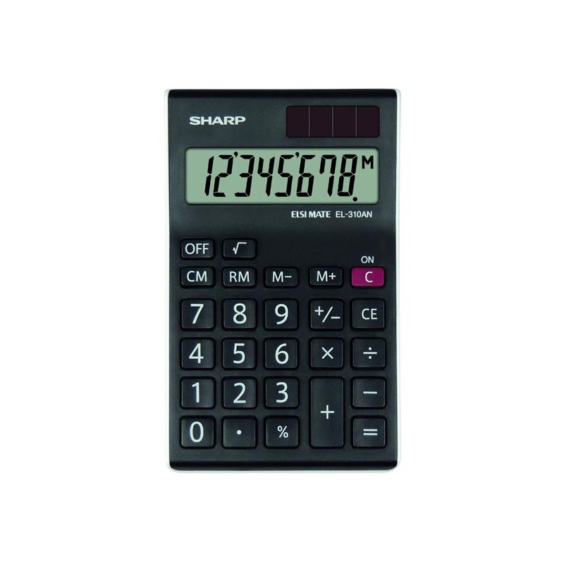 Sharp Kalkulačka EL-310ANWH, černo-bílá, stolní, osmimístná