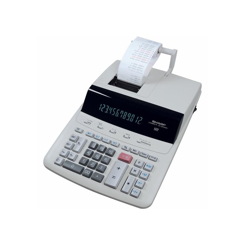 Sharp Kalkulačka SH-CS2635LW, bílá, stolní s tiskem, dvanáctimístná