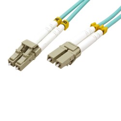 Optický Patch Cord Multi mod (50/125), LC-LC - 15m, modrozelený, economy, DOPRODEJ