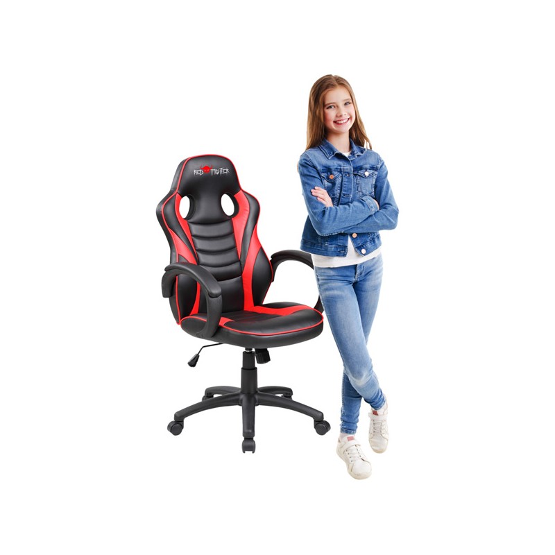 Studentská herní židle Red Fighter C6, černo-červená