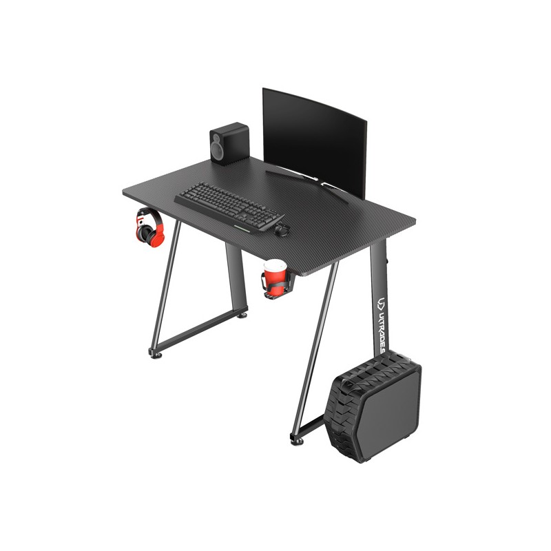 ULTRADESK Herní stůl ENTER V2, 100x60 cm, 75cm, s držákem na sluchátka a pití, kompaktní velikost