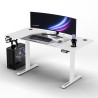 ULTRADESK Herní stůl LEVEL V2 WHITE, 140x68cm, 72-117cm, elektricky nastavitelná výška
