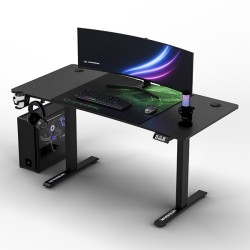 ULTRADESK Herní stůl LEVEL V2 GREEN, 140x68cm, 72-117cm, elektricky nastavitelná výška